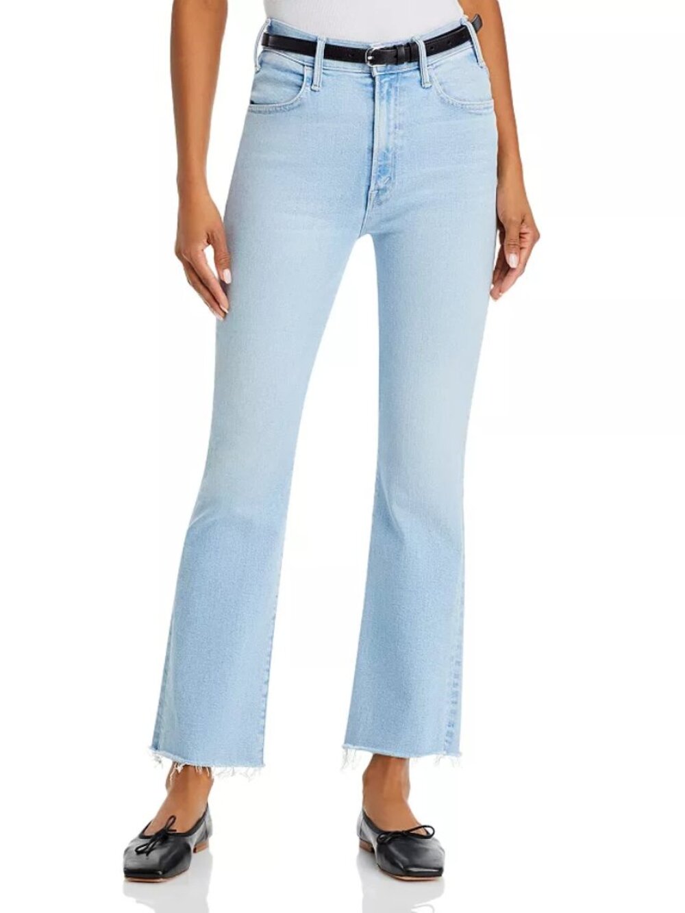 MOTHER The Hustler Fray High Rise Ankle Jeans in Ball in Your Court